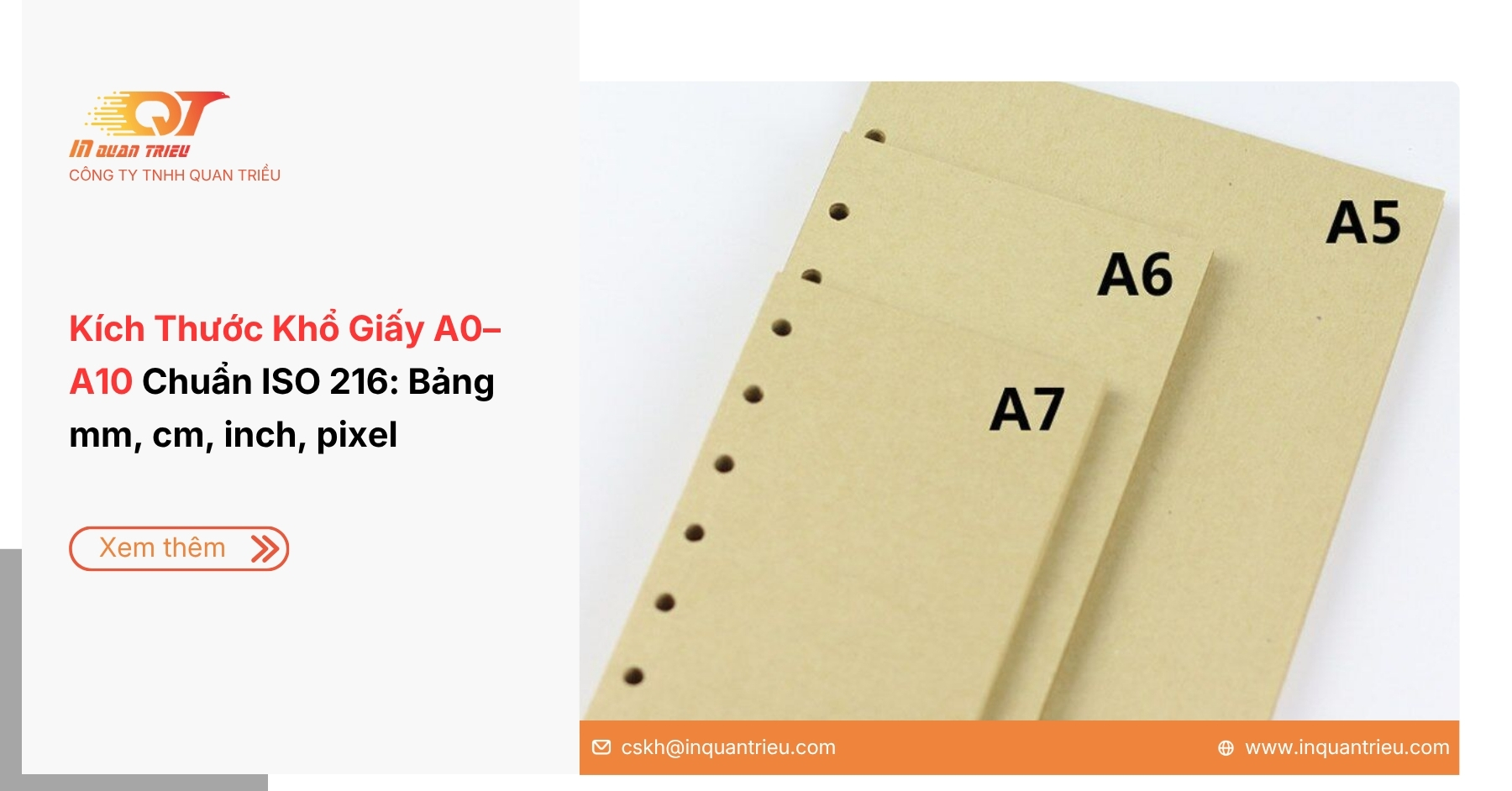 Kích Thước Khổ Giấy A0–A10 Chuẩn ISO 216: Bảng mm, cm, inch, pixel