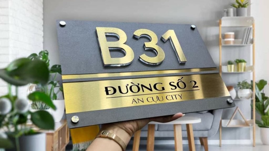 Làm Bảng Số Nhà Inox, Mica, Đồng – Thiết Kế Theo Yêu Cầu, Giao Nhanh 2H