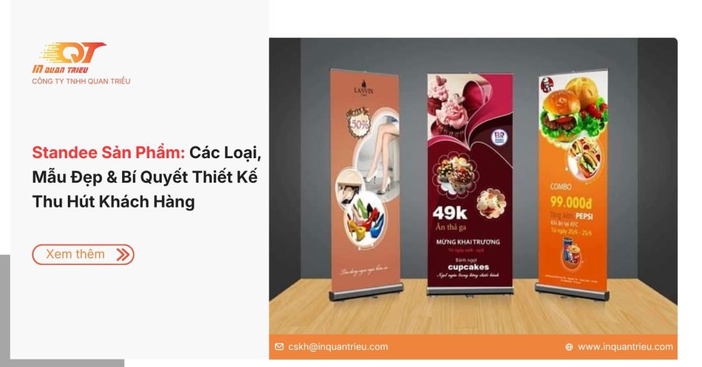 Standee Sản Phẩm: Các Loại, Mẫu Đẹp & Bí Quyết Thiết Kế Thu Hút Khách Hàng