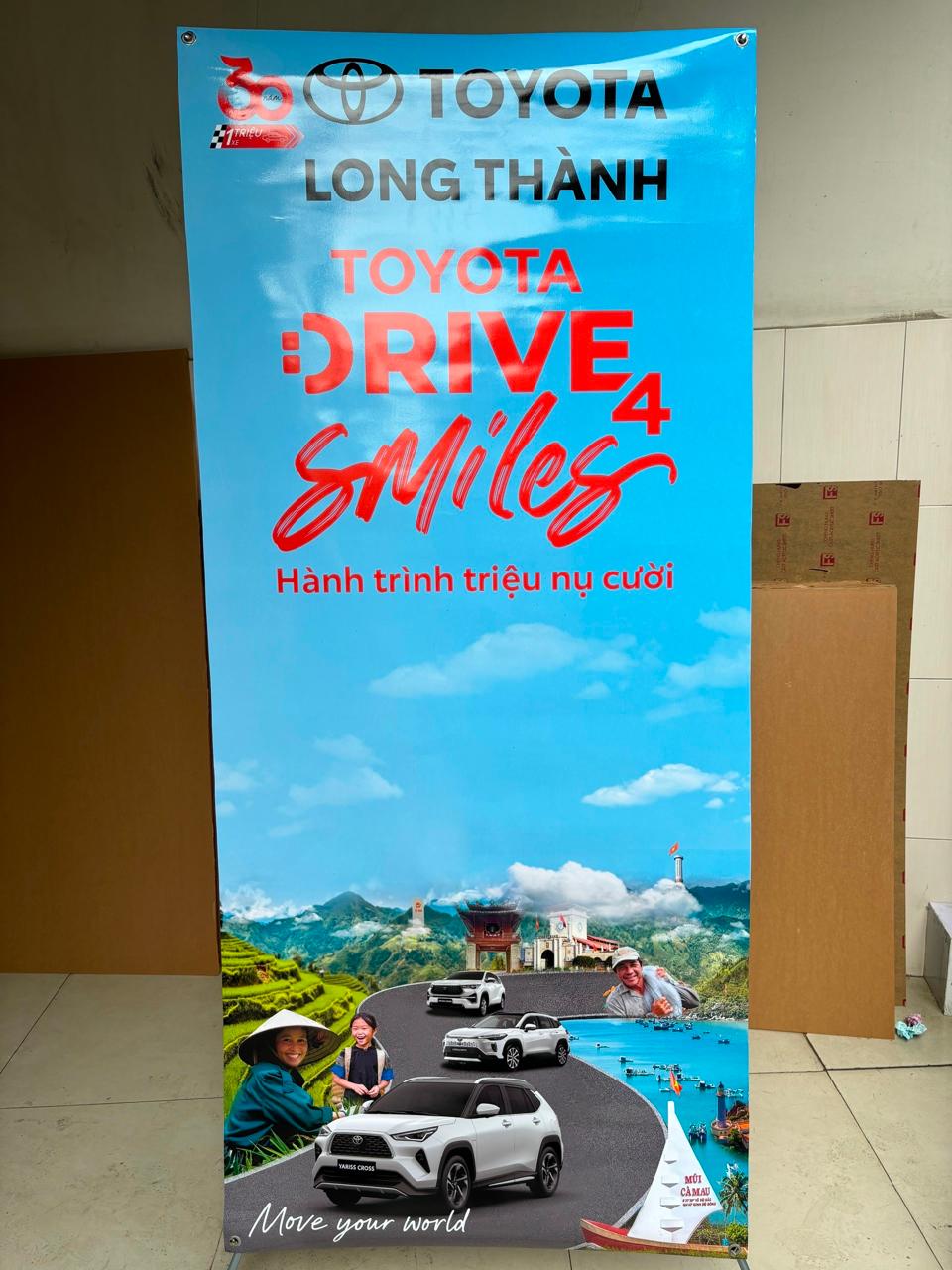 Standee Toyota Long Thành Drive 4 Smiles