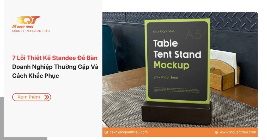 7 Lỗi Thiết Kế Standee Để Bàn Doanh Nghiệp Thường Gặp Và Cách Khắc Phục